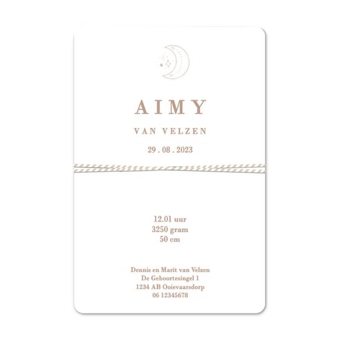 Labelkaartje meisje folie maantje - Aimy