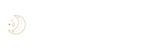 Adresetiket met bohemian maantje in koperkleur