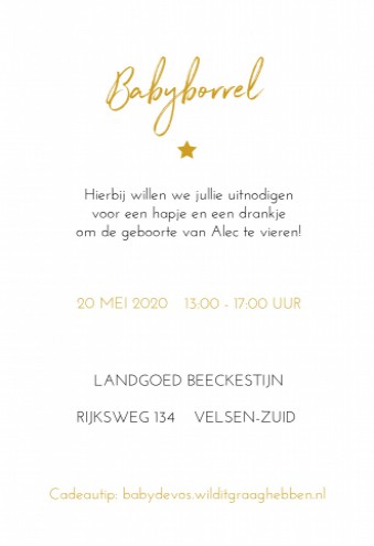 Babyborrel kaartje kalkpapier