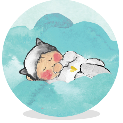 Sluitsticker -  aquawolk blauw - EBB