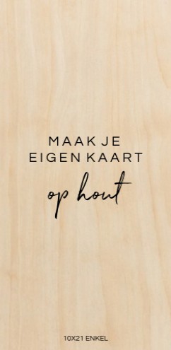 Echt hout basiskaartje 10x21