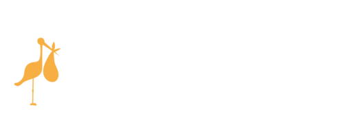 Adresetiket ooievaar geel