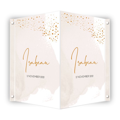 Geboortebord Isabeau meisje watercolor - 50x70