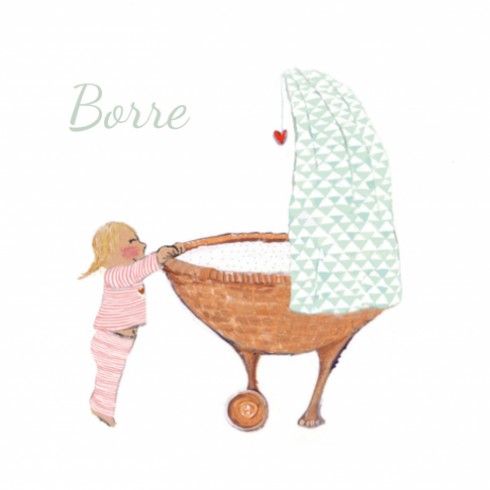 Geboortekaartje Borre met zus - EB
