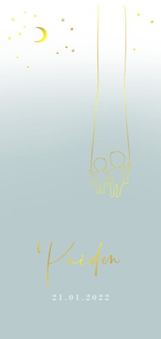 Geboortekaartje jongen broertjes schommel sterren en maan - Paiden