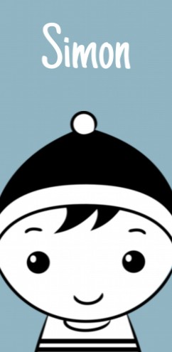 Geboortekaartje DIY zwart wit jongen - Simon GB