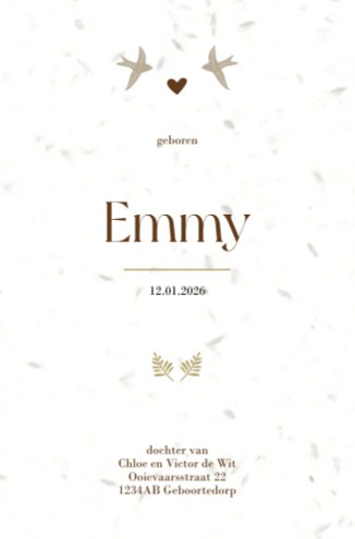 Geboortekaartje groeipapier bohemian met dieren - Emmy