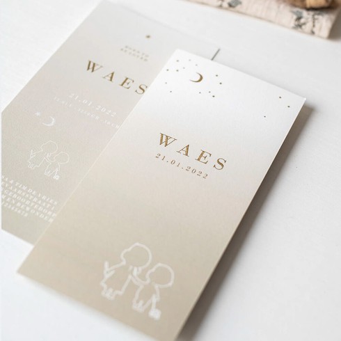 Geboortekaartje broertje sterren en maan - Waes