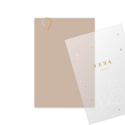 Achterkaartje roze minimalistisch - Vera