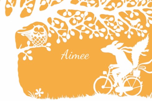 Geboortekaartje knipkunst - Aimee