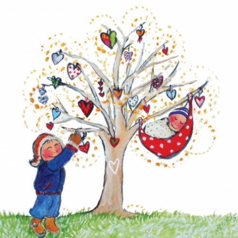 Geboortekaartje Penny met broer - EB