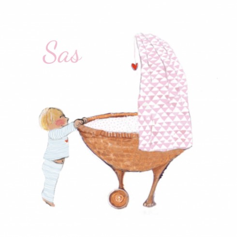 Geboortekaartje Sas met broer - EB