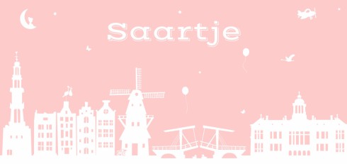 Geboortekaartje skyline Saartje - DIY