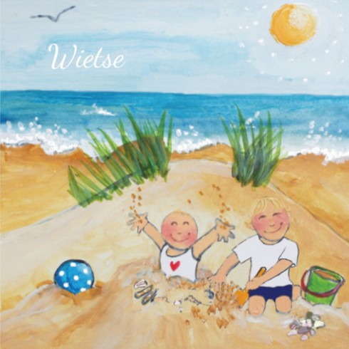 Geboortekaartje Wietse met broer - EB