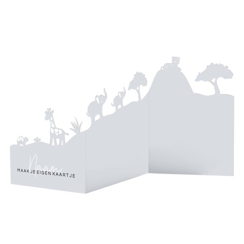 Maak je eigen geboortekaartje met 3D dieren skyline