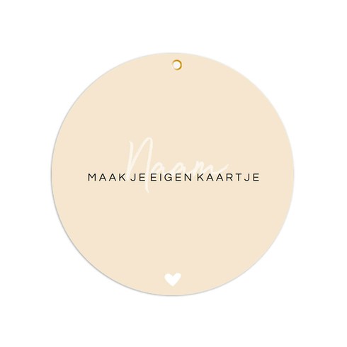 Rond geboortekaartje met gaatje zelf maken 13x13