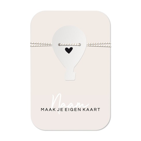 Label geboortekaartje zelf ontwerpen met los luchtballon labeltje