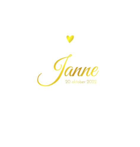 Klassiek strak geboortekaartje hartje - Janne