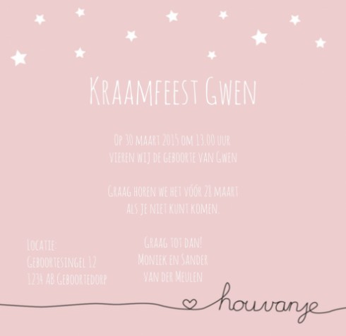 Kraamkaartje - Gwen - SC