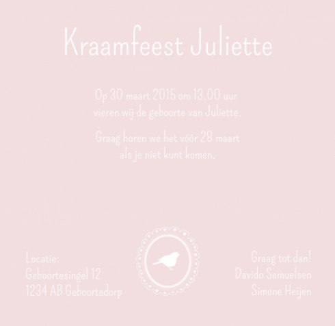 Kraamkaartje - Juliette - SC