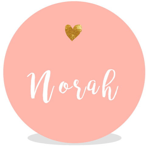 Sluitsticker - roze met hartje