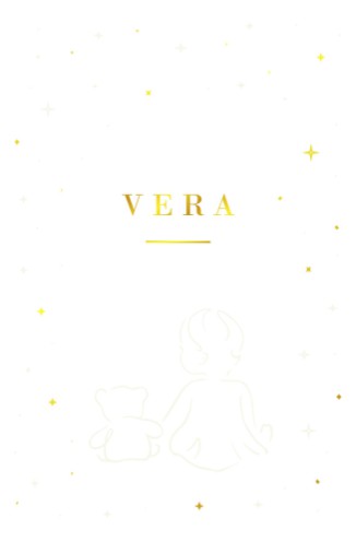 Meisjeskaartje kalkpapier met meisje met teddybeer - Vera