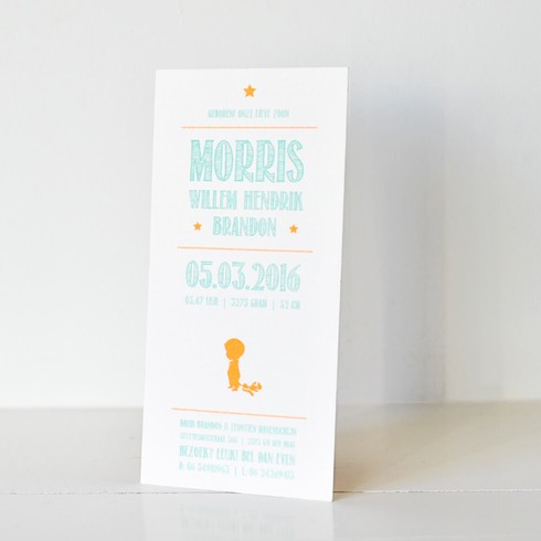 Karton silhouette jongen Moris sterretjes