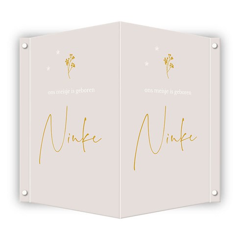 Geboortebord stijlvol - Ninke