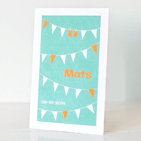 Oud Hollands vlaggetjes jongen Mats fluor