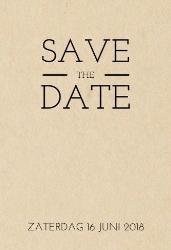 Save the date bij trouwkaart Stoer met labels