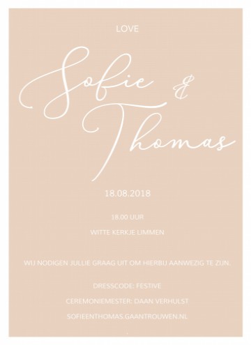 Trouwkaart bij Love
