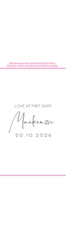 Wikkel van kalkpapier bij geboortekaartje met rozen - Mackenzie